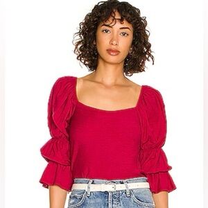 Nation LTD Hillary Romance Tee Heartbreaker Fuchsia Red Pink Size XS